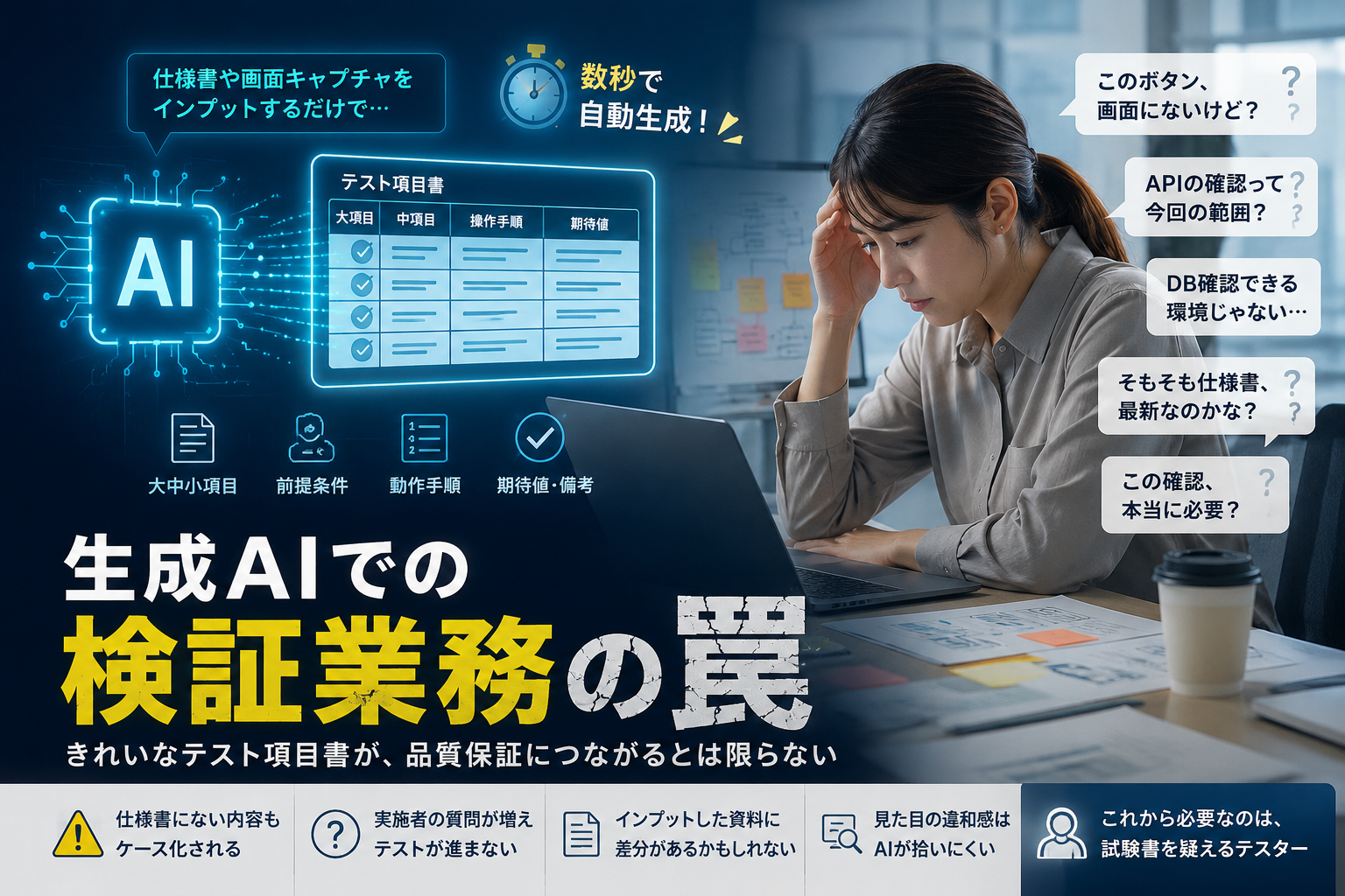 生成AIでのテスト検証業務の罠 — きれいなテスト項目書が、品質保証につながるとは限らない