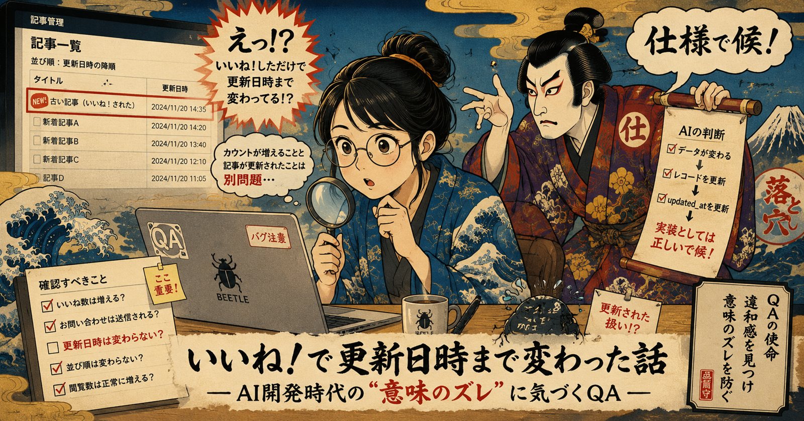 いいね！で更新日時まで変わった話 — AI開発時代の“意味のズレ”に気づくQA