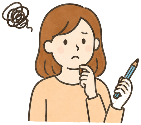 見出しを考えて悩む先生