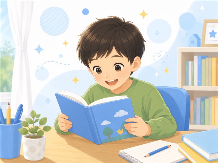 本を読む小学生